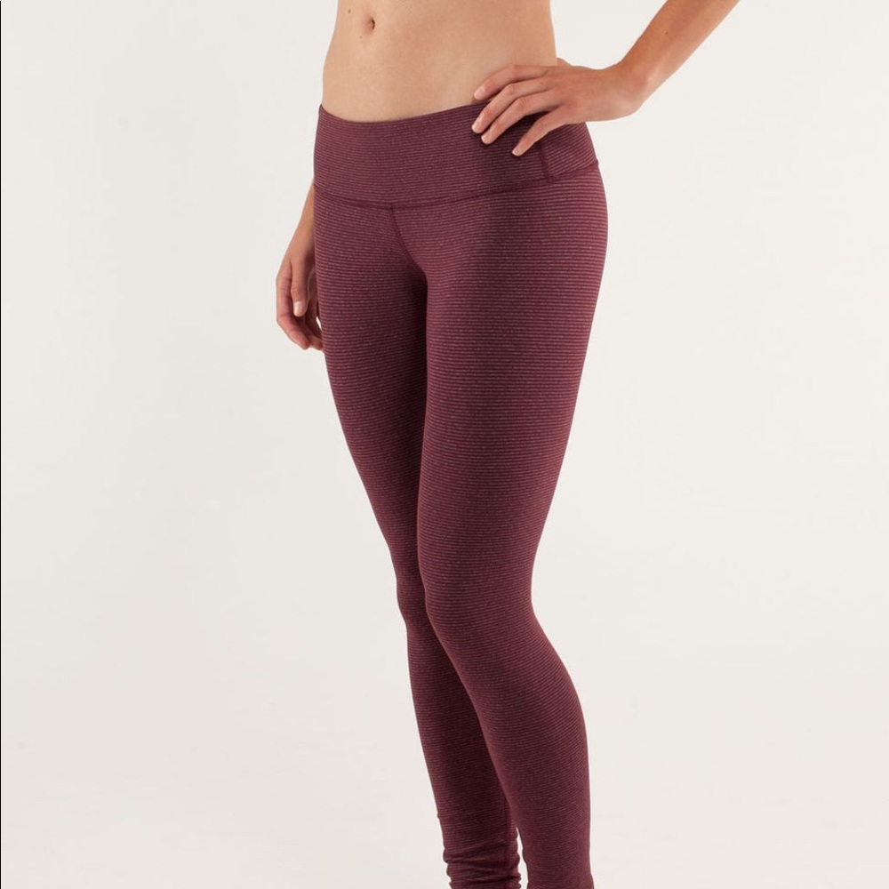 cotton red seamed lulu lemon leggings